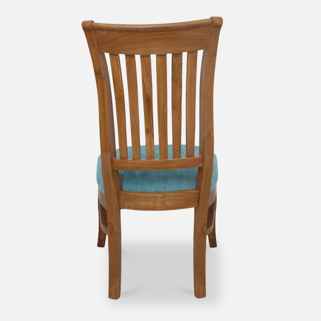 back view Moltena Teak Wood Dining Chair (Teak)