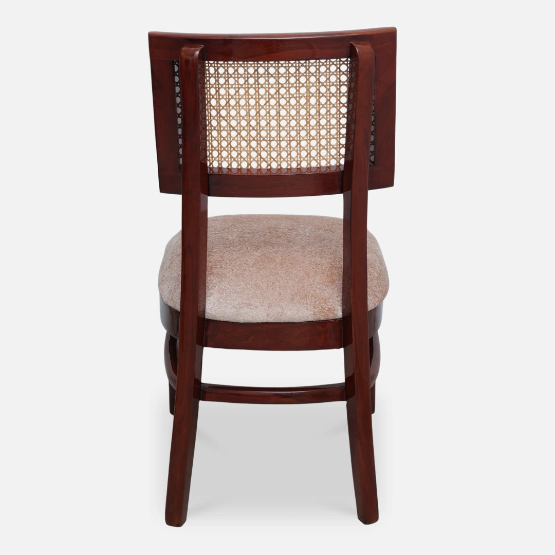 back view of Tessaro Teak Wood Dining Chair (Brown)