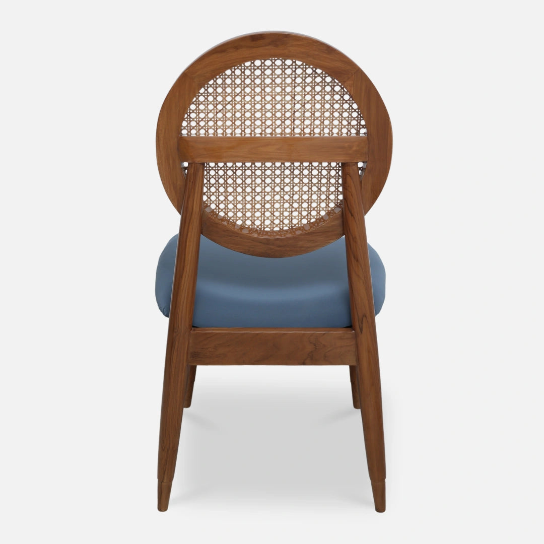 back view of Verona Teak Wood Dining Chair (Teak)