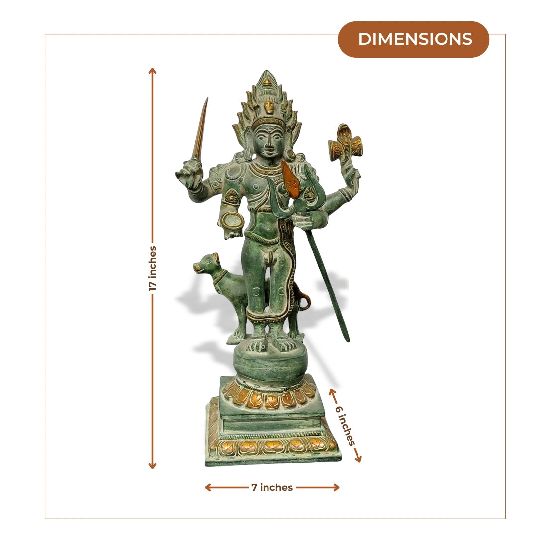 Green Brass Ayyanar Idol