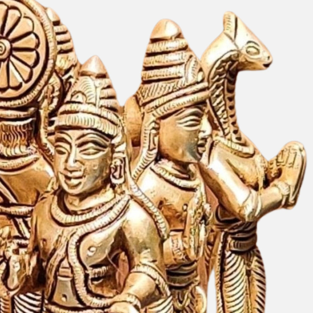 Brass Set of Navgraha Idols Abhishekam Base
