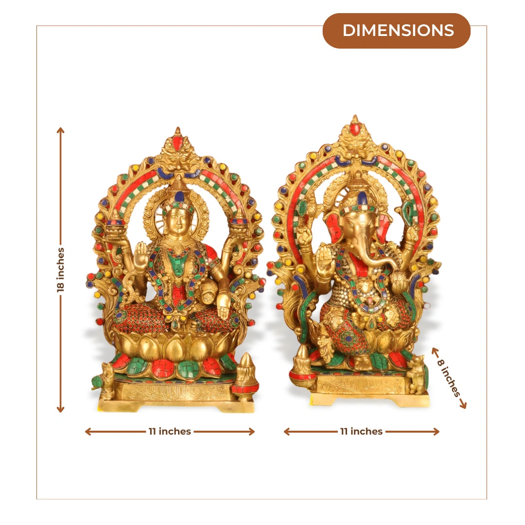 Lakshmi Ganesha Brass Idol 1