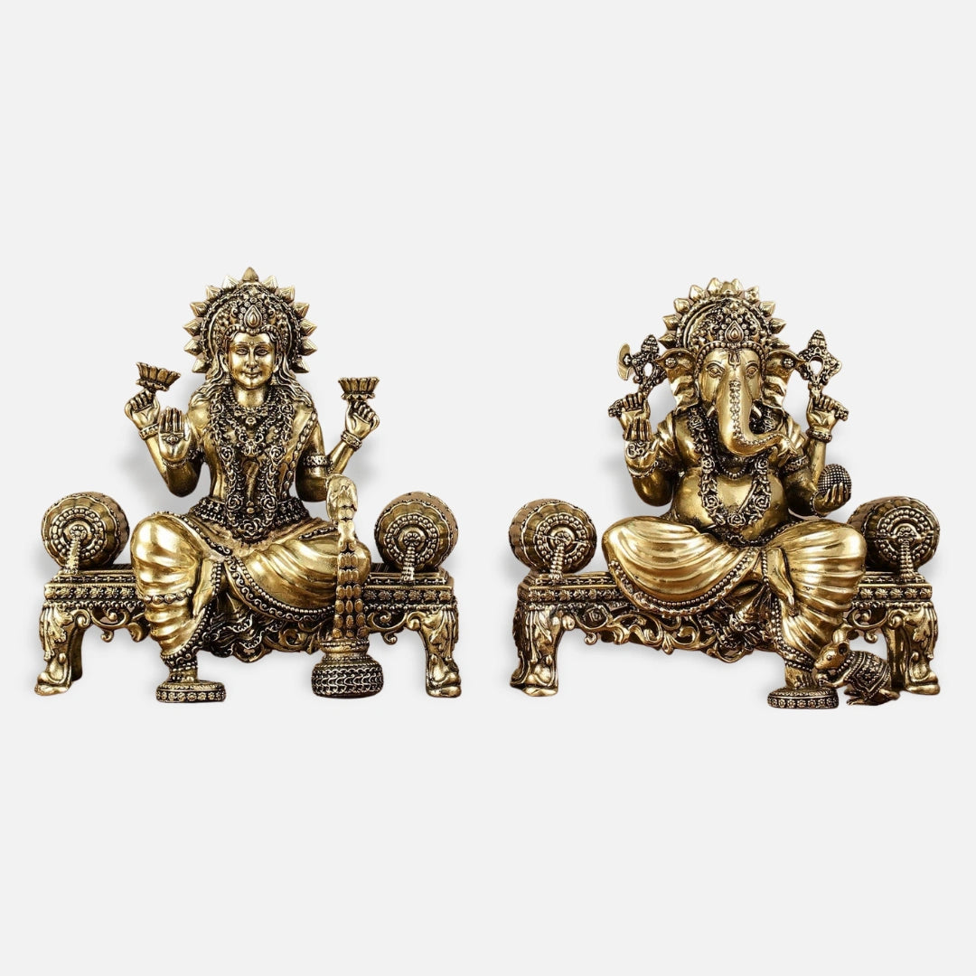 Lakshmi Ganesha Brass Idol 2