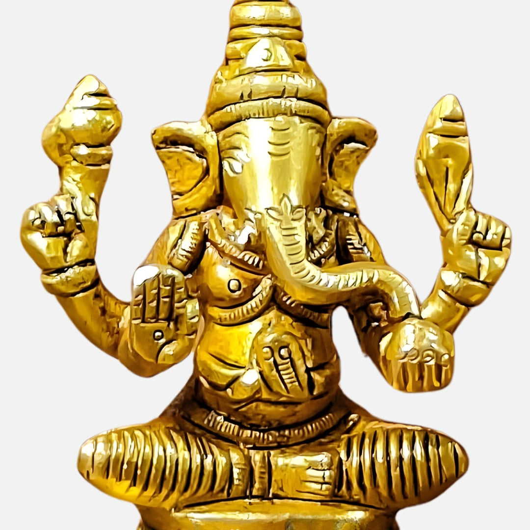 Lakshmi Ganesha Saraswati Brass Idol 4