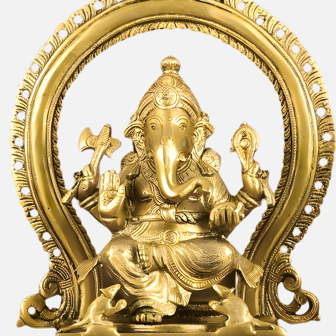 Lakshmi Ganesha Saraswati Brass Idol 5