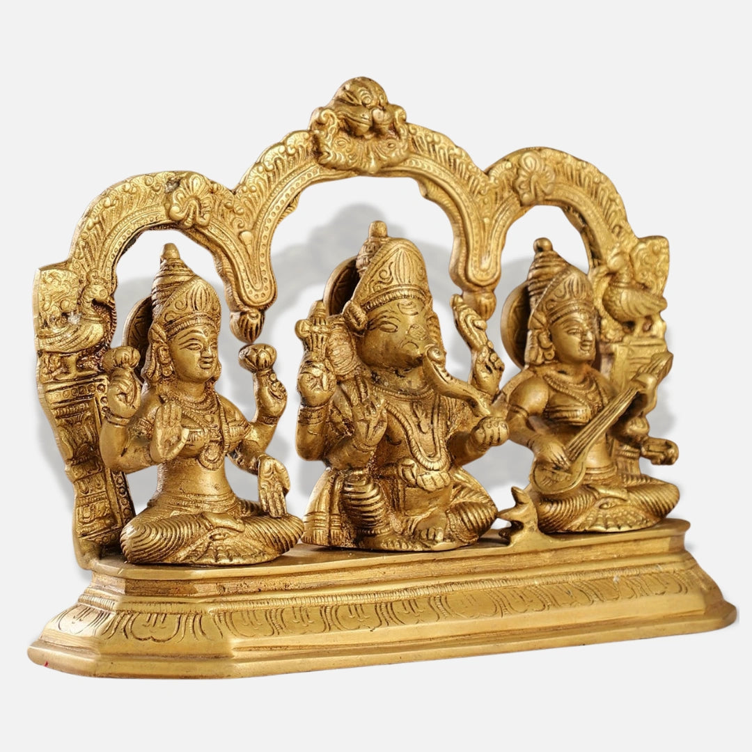 Brass Lakshmi Ganesh Saraswati Brass Idol 8