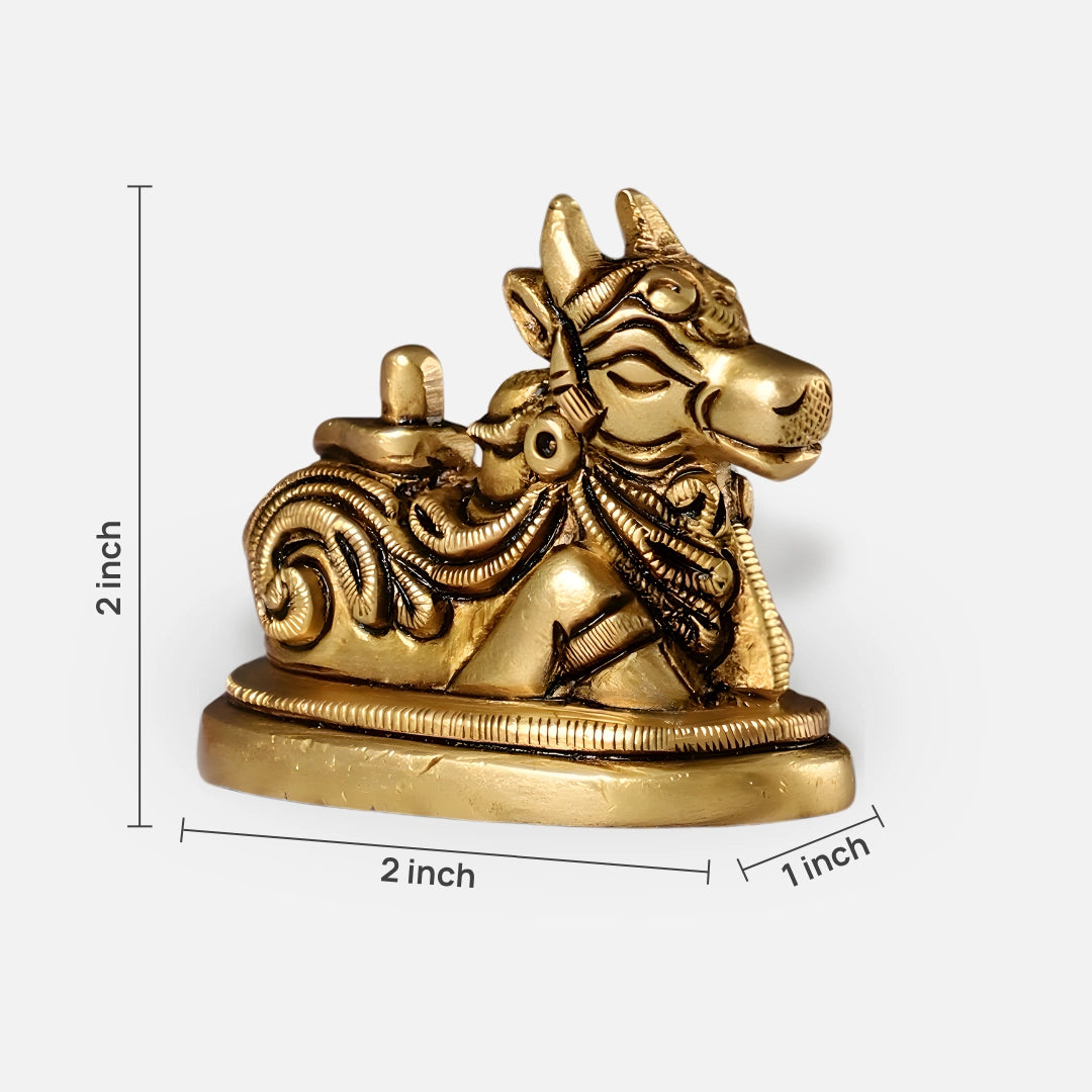Nandi with Shiva Lingam Brass Idol
