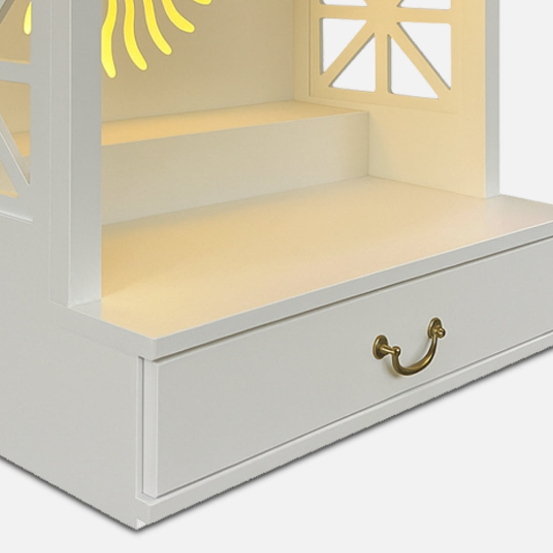 close view of Girivasa Teak Wood Mandap (White)