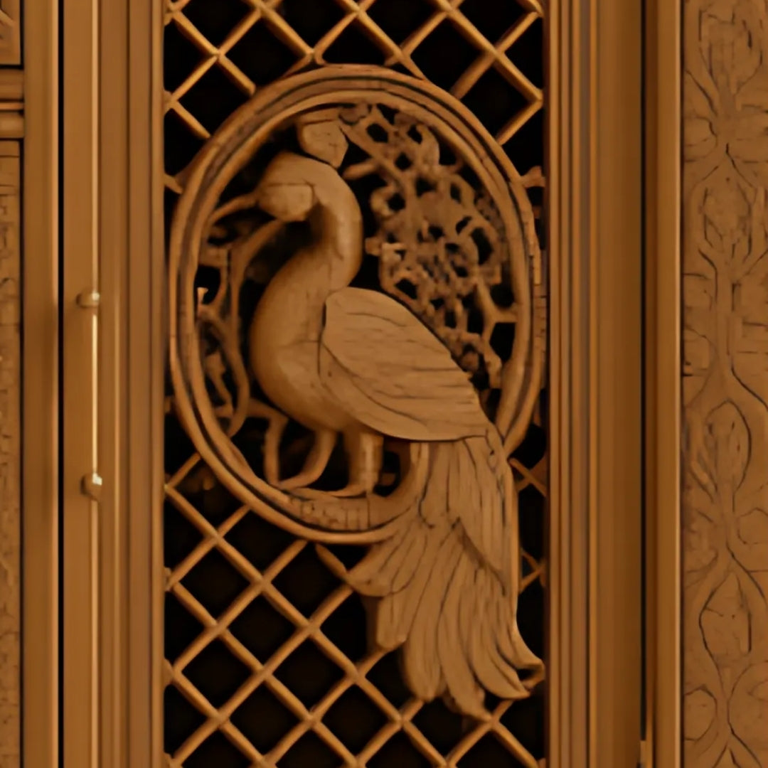 close view of Mangalam Teak Wood Mandap (Teak)