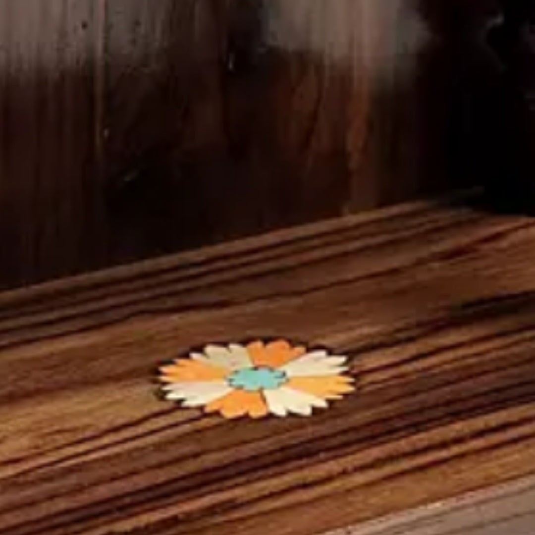 close view of Peethika Teak Wood Mandir (Brown)
