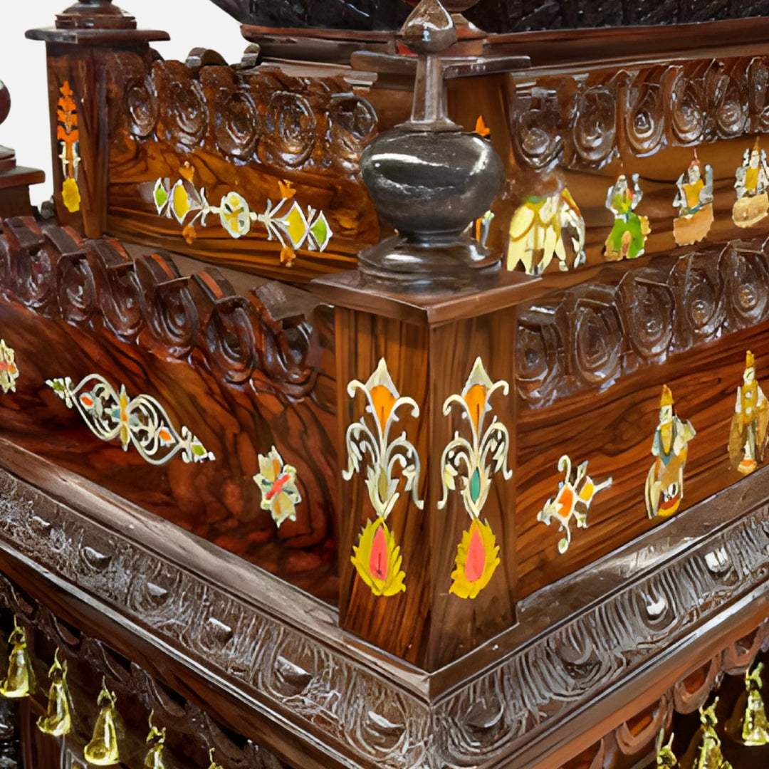 close view of Satvish Teak Wood Mandap (Teak)
