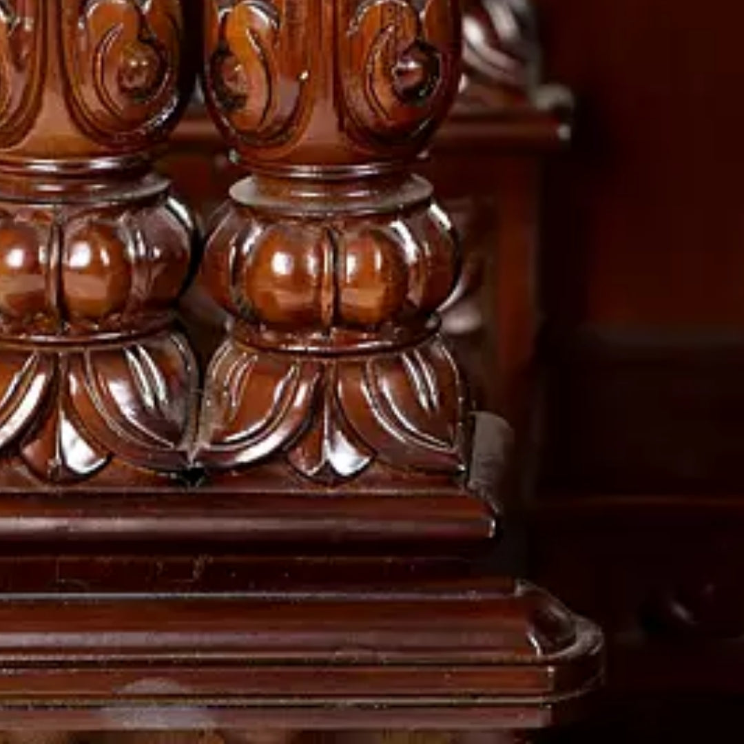 close view of Satyaprakash Teak Wood Mandap (Brown)