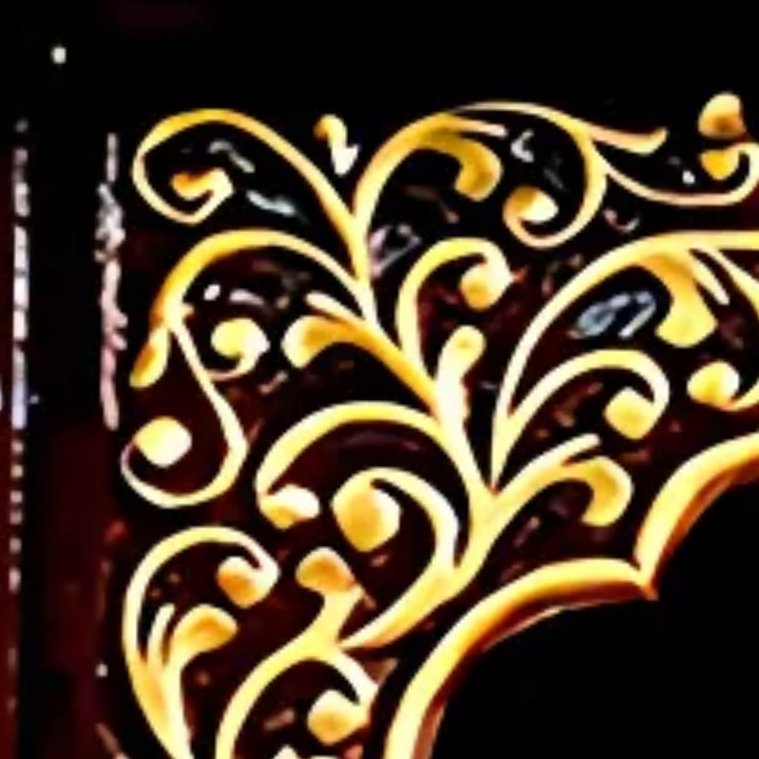 close view of Shuddhika Teak Wood Mandap (Cherry Gold)