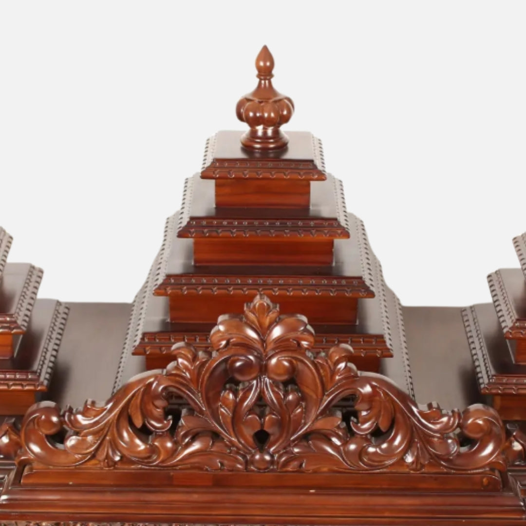close view of Yashasvi Teak Wood Mandap (Brown)