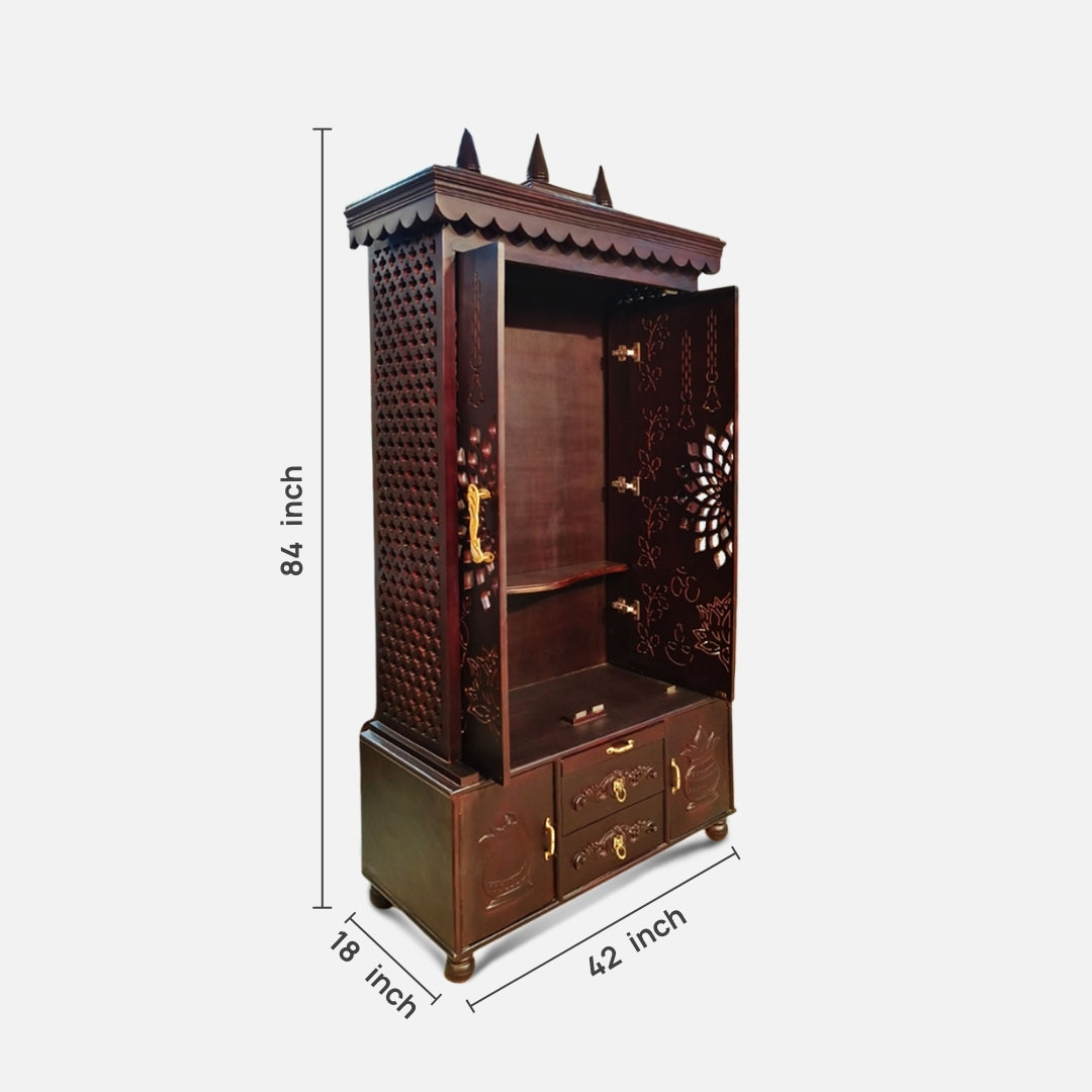 dimensions Trikalash Teak Wood Mandap (Brown)