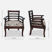 Toledo Teak Wood Arm Chair (Brown) dimensions image