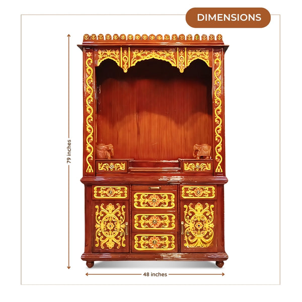 dimensions of Ambikesh Teak Wood Mandap (Teak)
