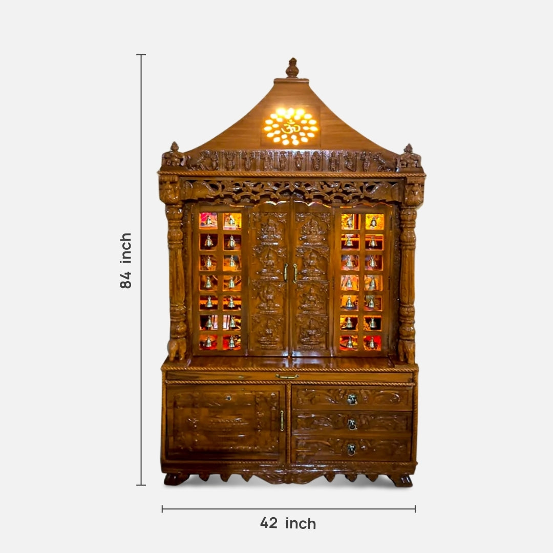 dimensions of Ameya Teak Wood Mandap (Teak)