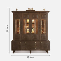 dimensions of Anandam Teak Wood Pooja Mandap with Door (Brown)