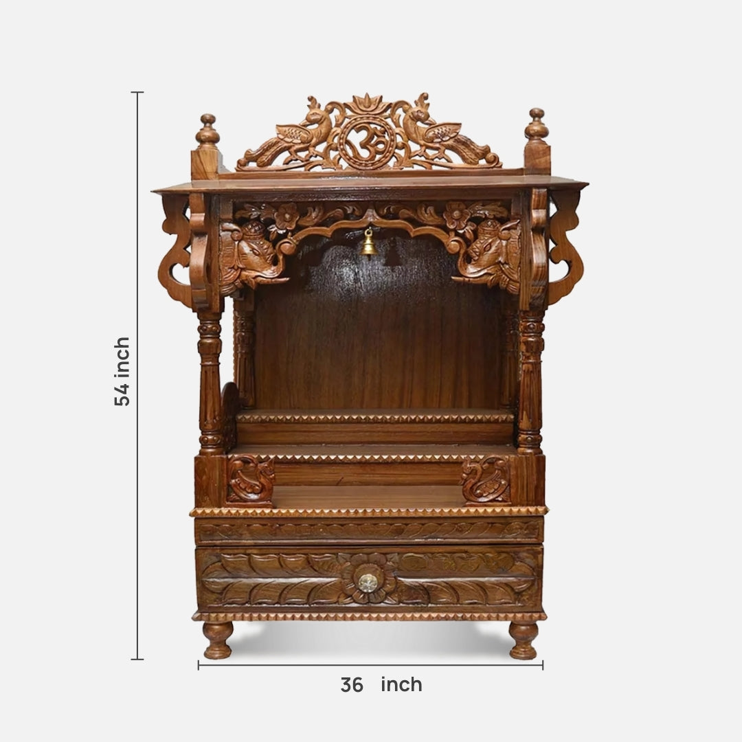 dimensions of Archika Teak Wood Mandir (Teak)