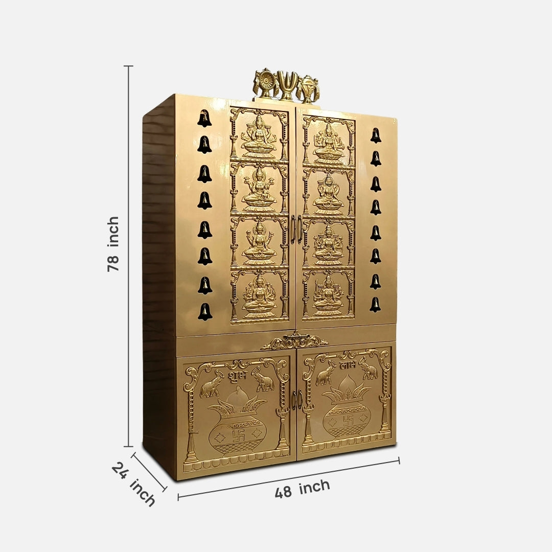 dimensions of Chandrika Teak Wood Mandap (Gold)