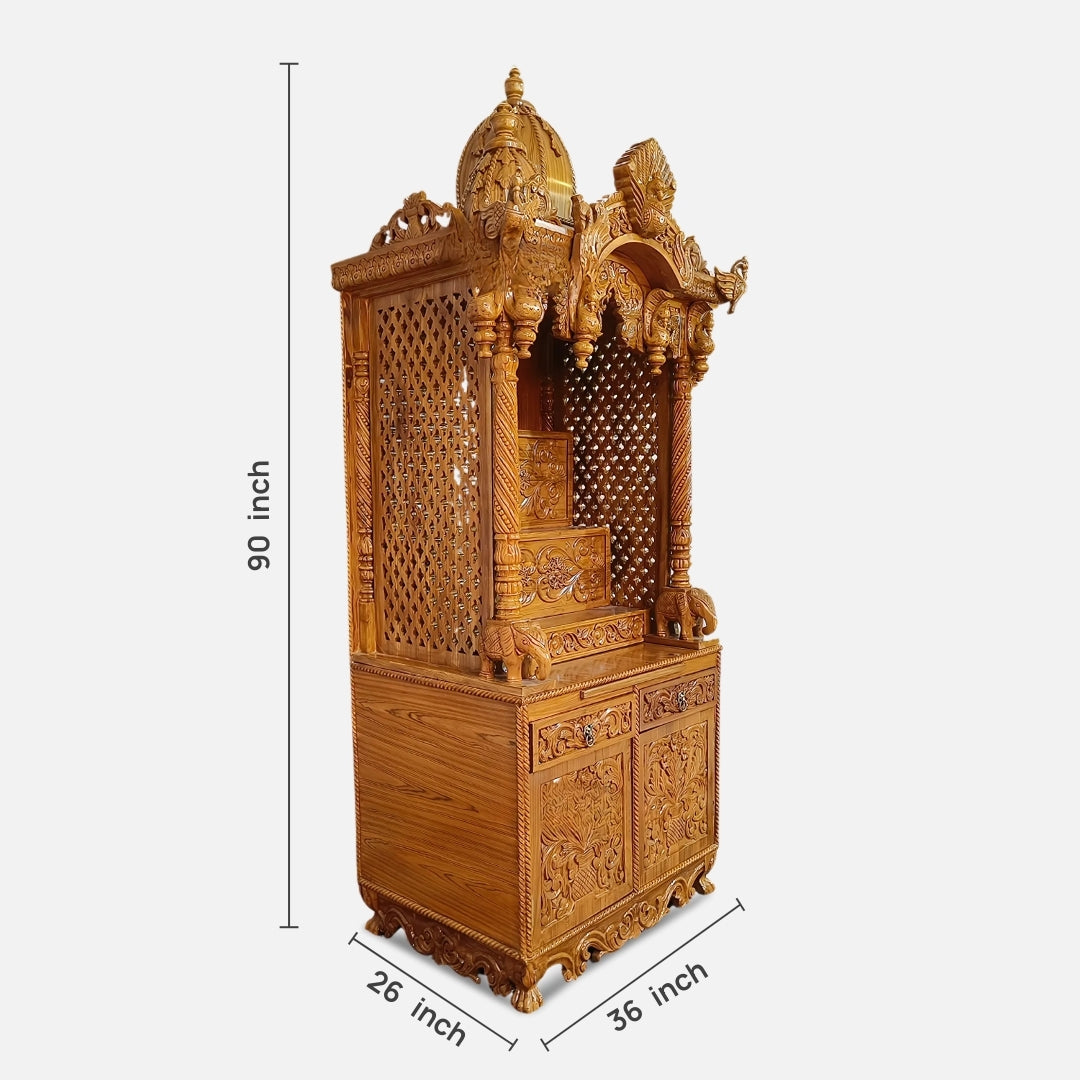 dimensions of Dakshinaalaya Teak Wood Mandap (Teak)