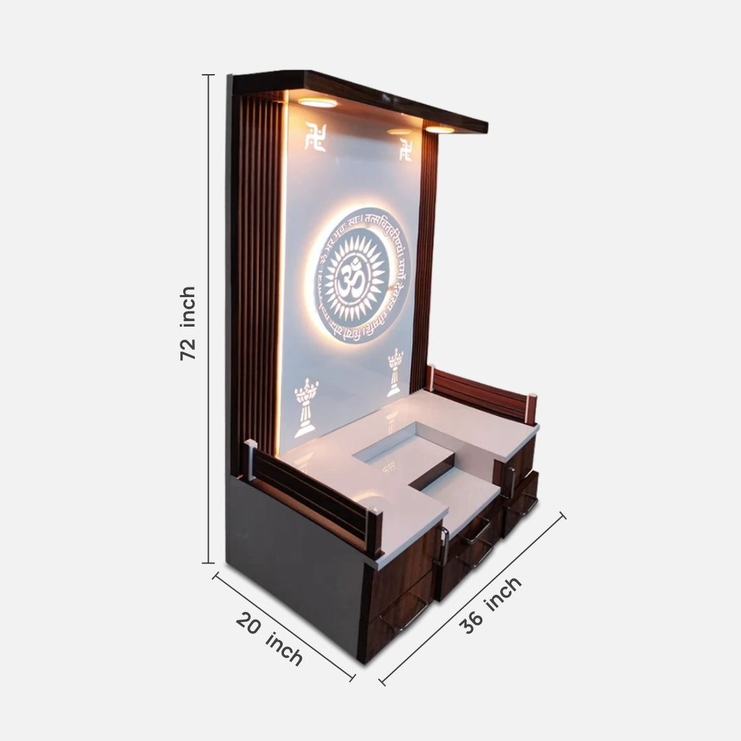 dimensions of Hamsika Teak Wood Mandap (Brown)