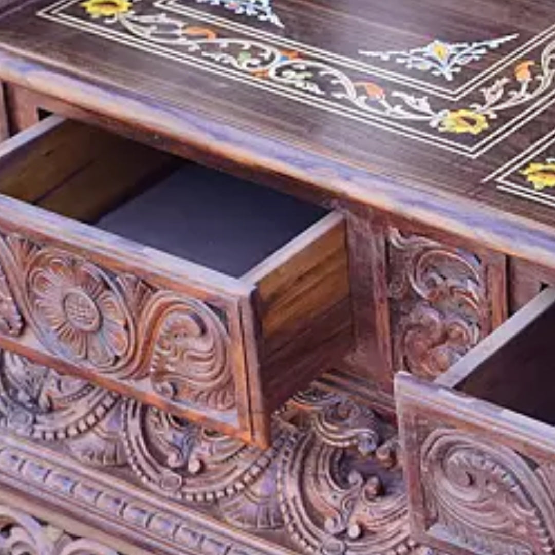 dimensions of Haridarshan Teak Wood Mandap (Wenge) open door view