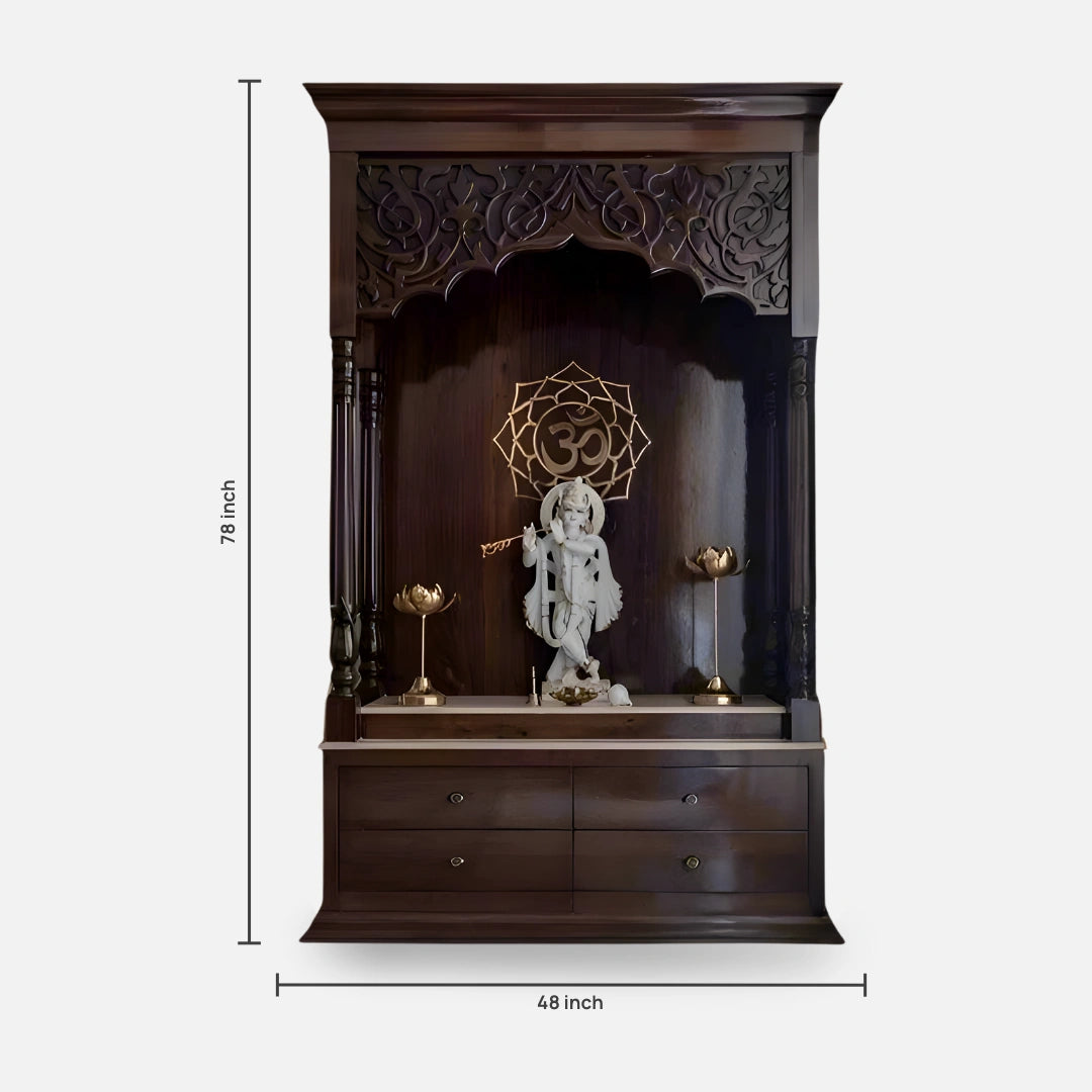 dimensions of Ishvarya Teak Wood Mandap (Brown)