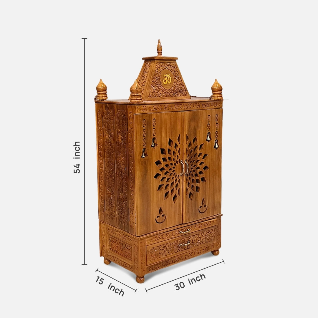 dimensions of Kailasa Teak Wood Mandir (Teak)
