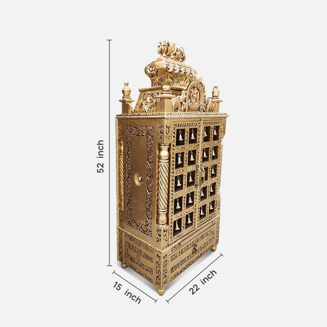 dimensions of Karunesh Teak Wood Mandir (Gold)