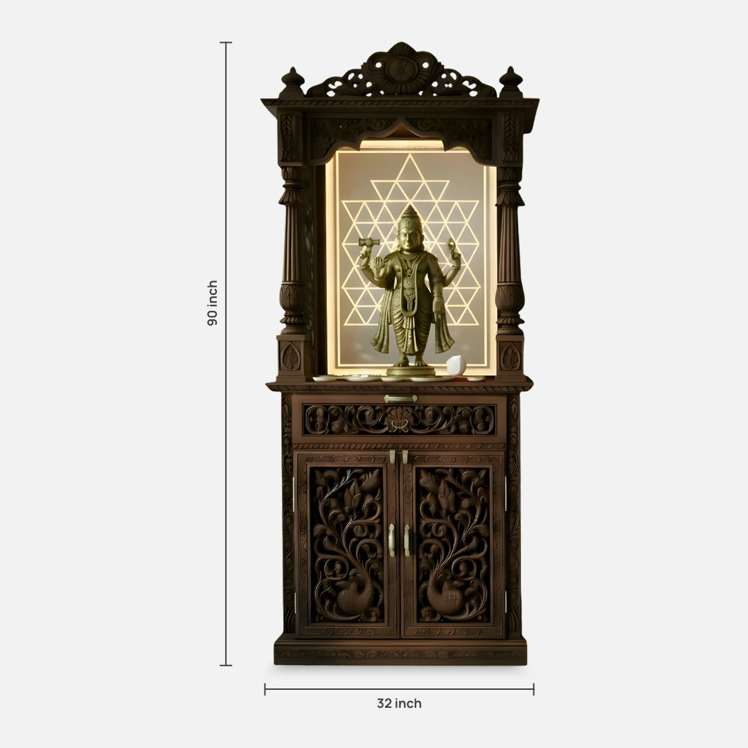 dimensions of Karuneshwar Teak Wood Mandap (Brown)