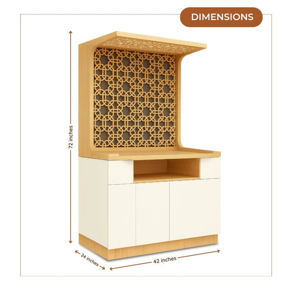 dimensions of Keertana Teak Wood Mandap (White)