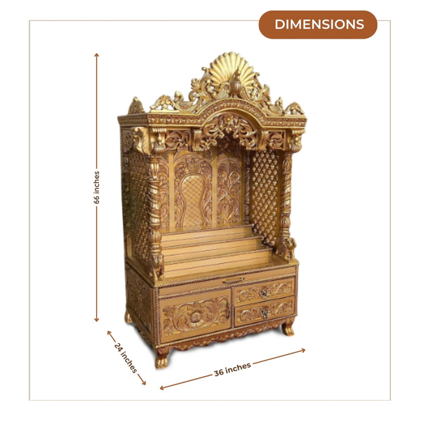 dimensions of Mangaldeep Teak Wood Mandap Teak)