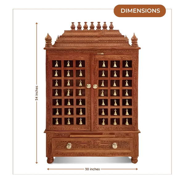 dimensions of Mangalya Teak Wood Mandir (Brown)