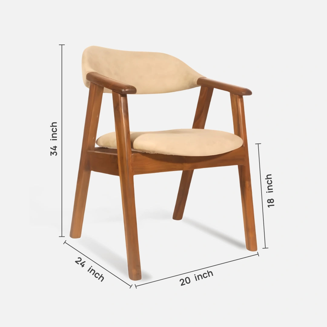 dimensions of Samara Teak Wood Arm Chair (Teak)