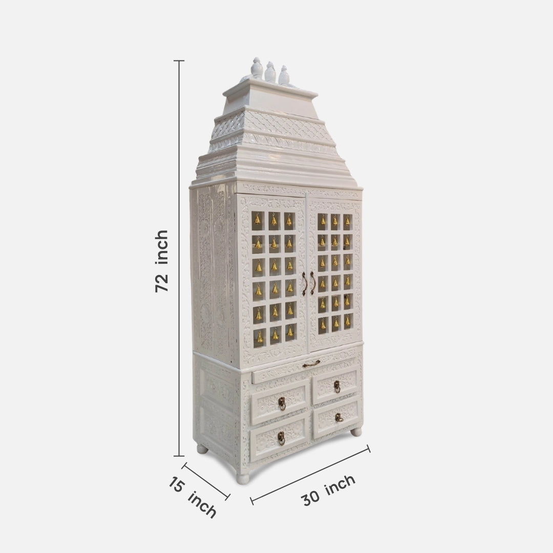 dimensions of Samarpan Teak Wood Mandap (White)
