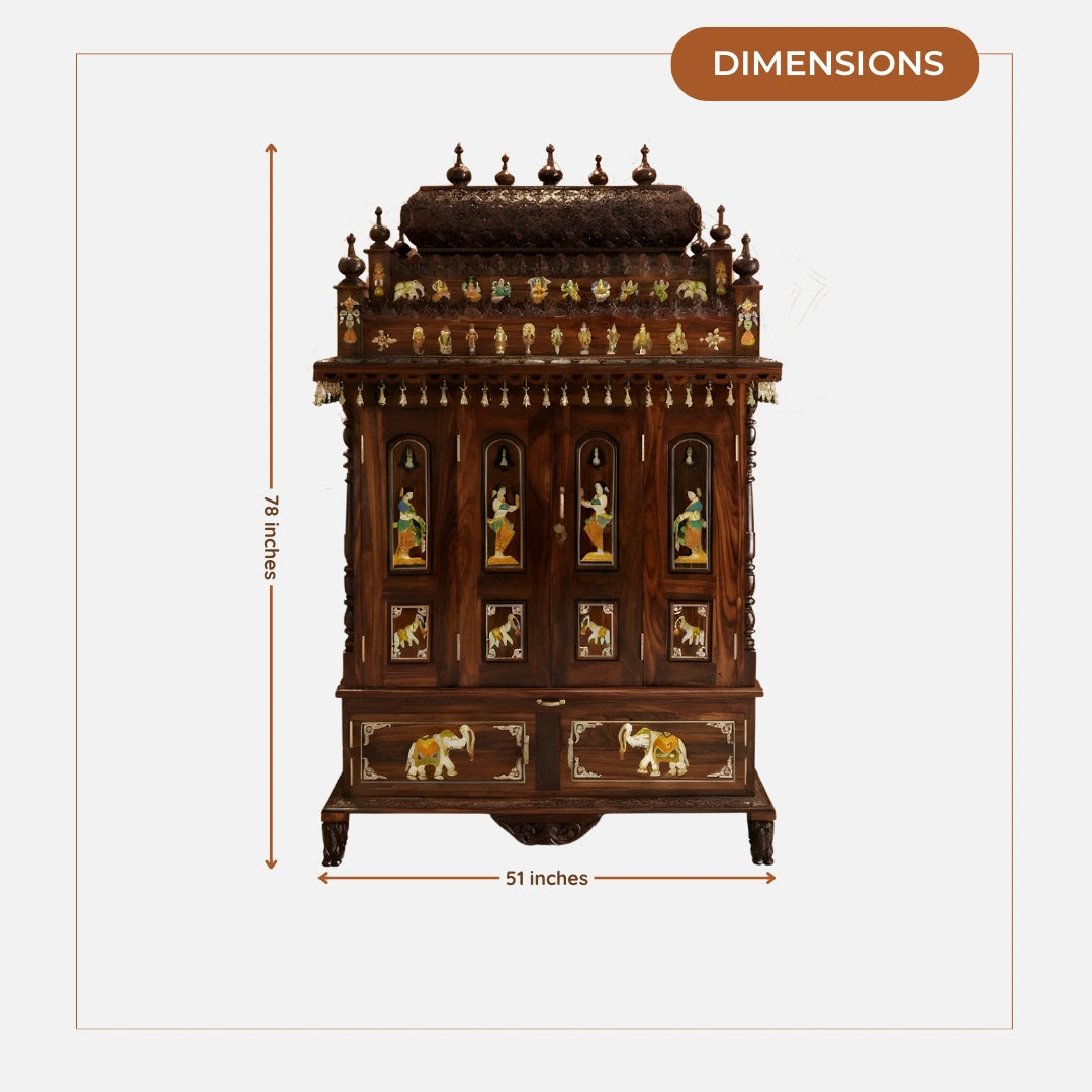 dimensions of Satvish Teak Wood Mandap (Teak)