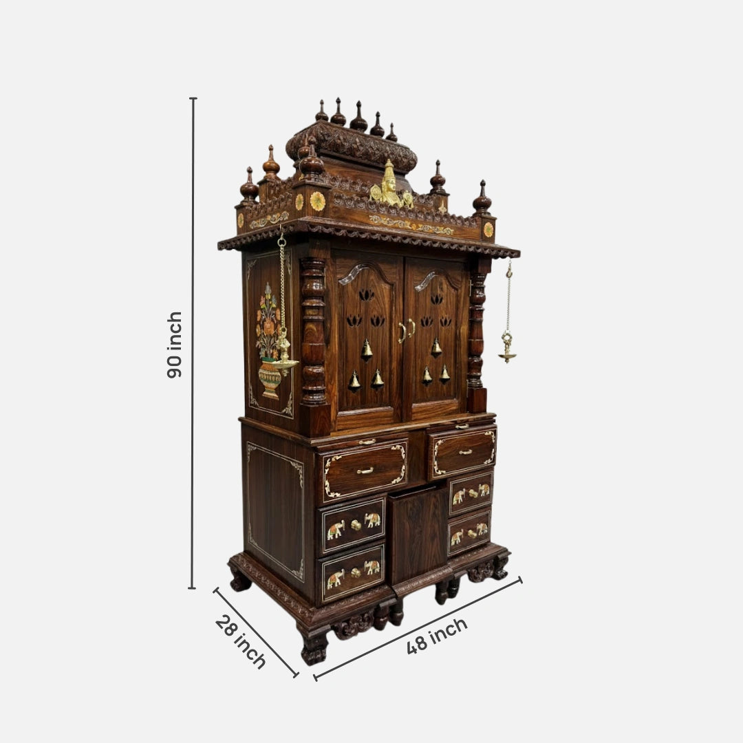 dimensions of Shuchita Teak Wood Mandap (Brown)