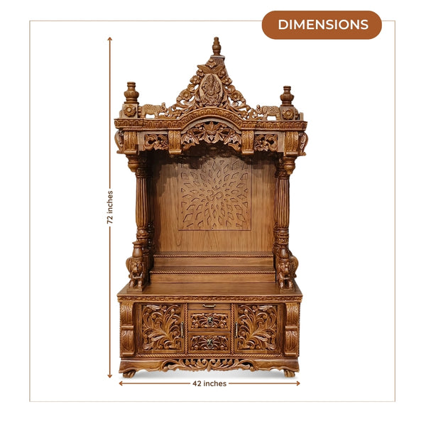 dimensions of Somnath Teak Wood Mandap (Teak)