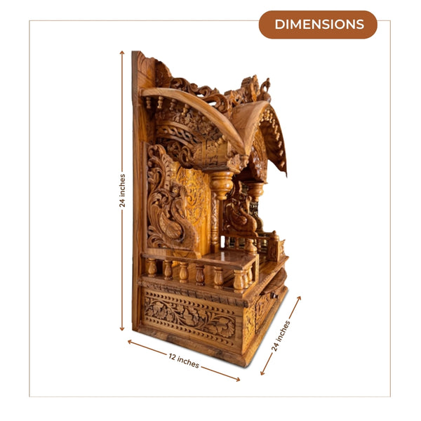 dimensions of Suchetana Teak Wood Mandir (Teak)