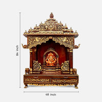 dimensions of Suprita Teak Wood Mandap (Cherry Gold)