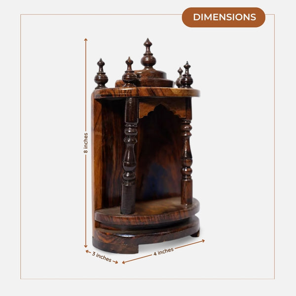 dimensions of Tanirika Teak Wood Mandir (Brown)