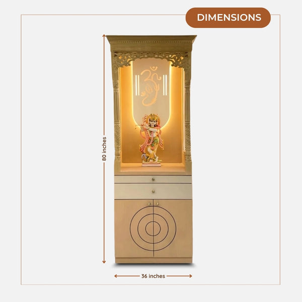 dimensions of Vigraha Teak Wood Mandap (Brown)