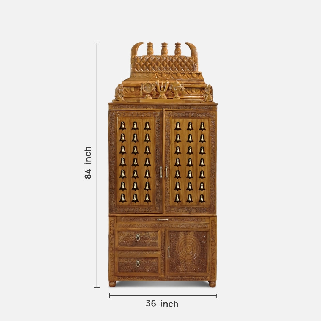 dimensions view of Shruti Teak Wood Mandap (Teak)