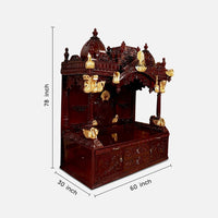 dimesions of Kesar Teak Wood Mandap (Cherry)
