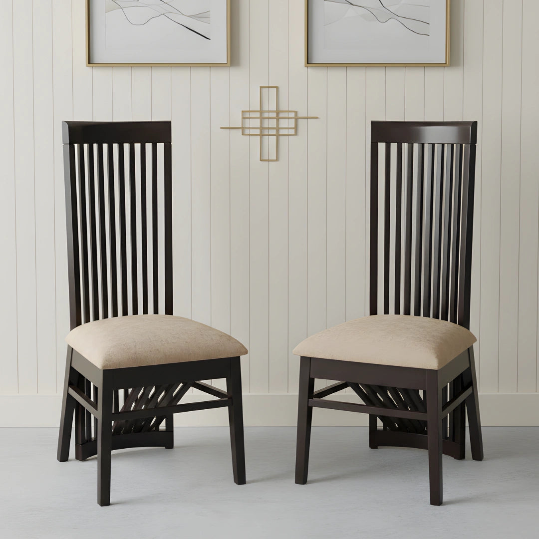 Elstra Teak Wood Dining Chair (Brown Gold)