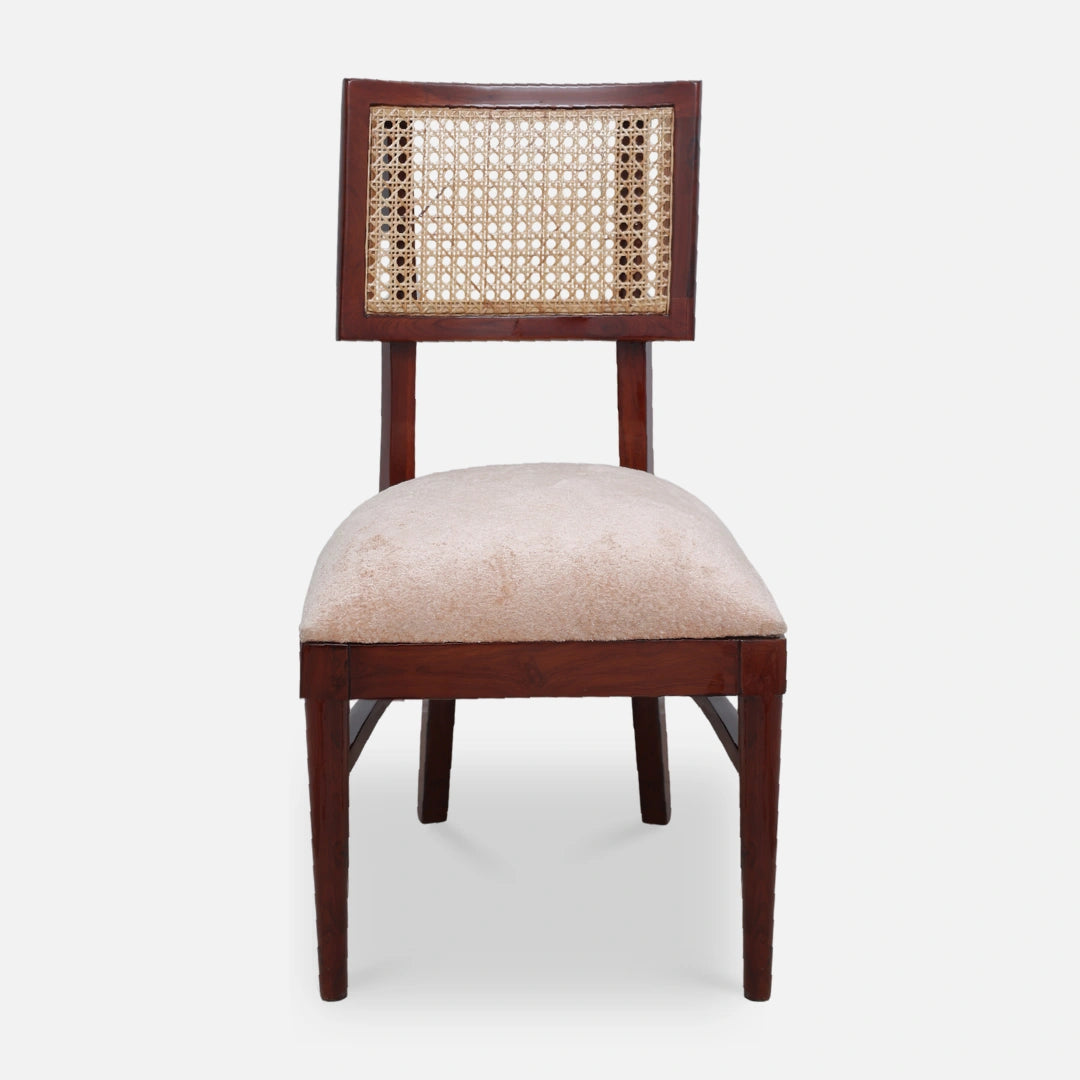 front view view of Tessaro Teak Wood Dining Chair (Brown)