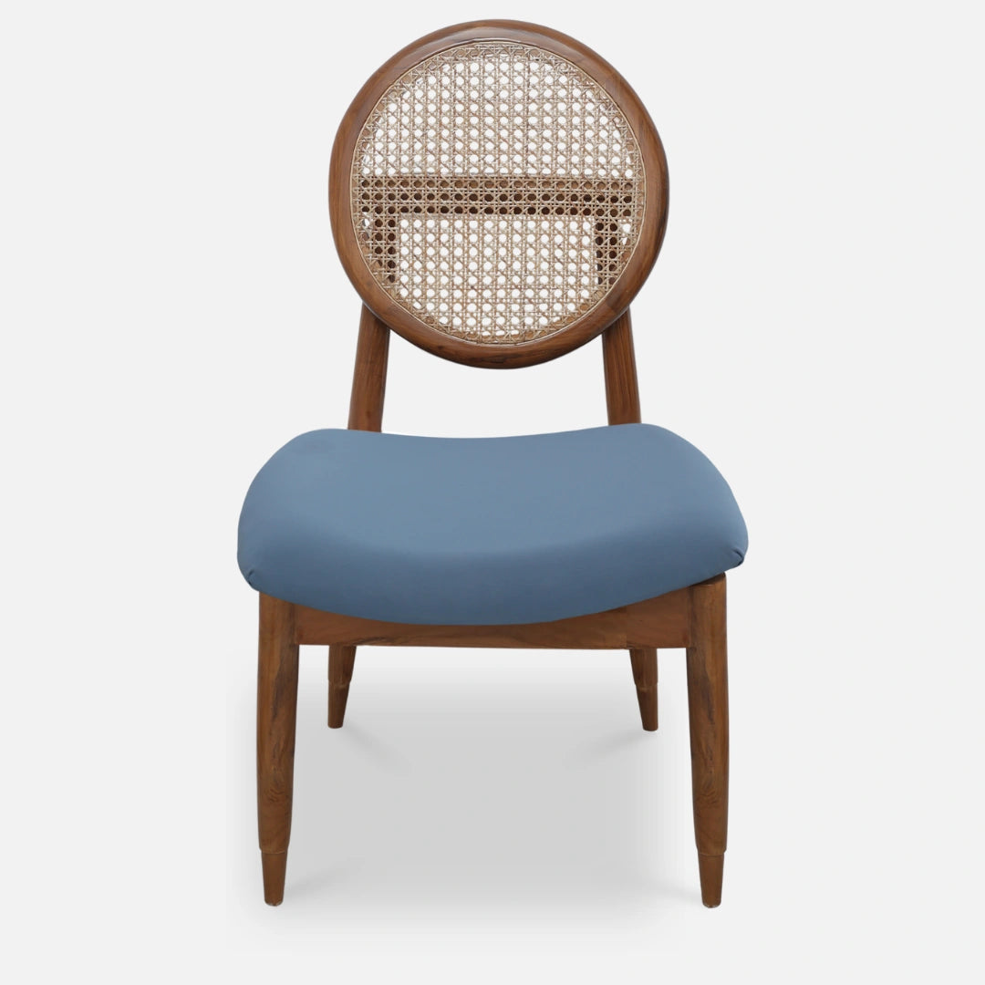 front view of Verona Teak Wood Dining Chairs (Teak)