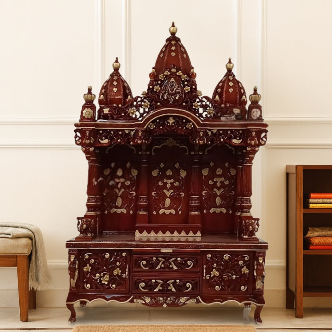 lifestyle image of Amba Teak Wood Mandap (Cherry)